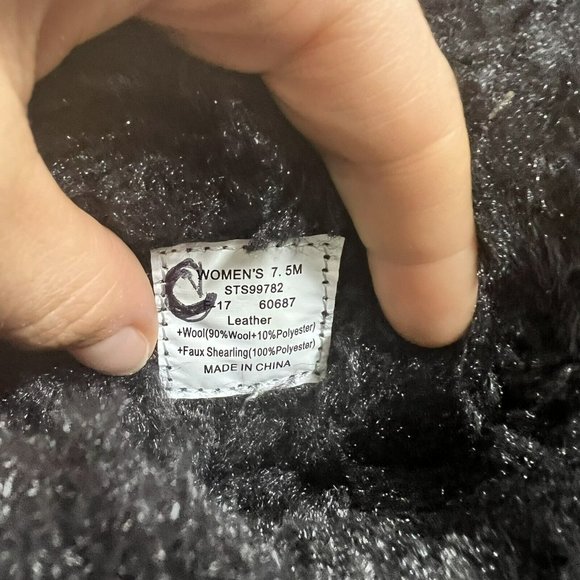 Sperry Women's 7 Seas Submariner Boots Wool Leather Black White Size 7.5M - Picture 7 of 7